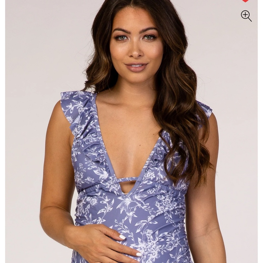 Floral Ruffle Maternity Swim